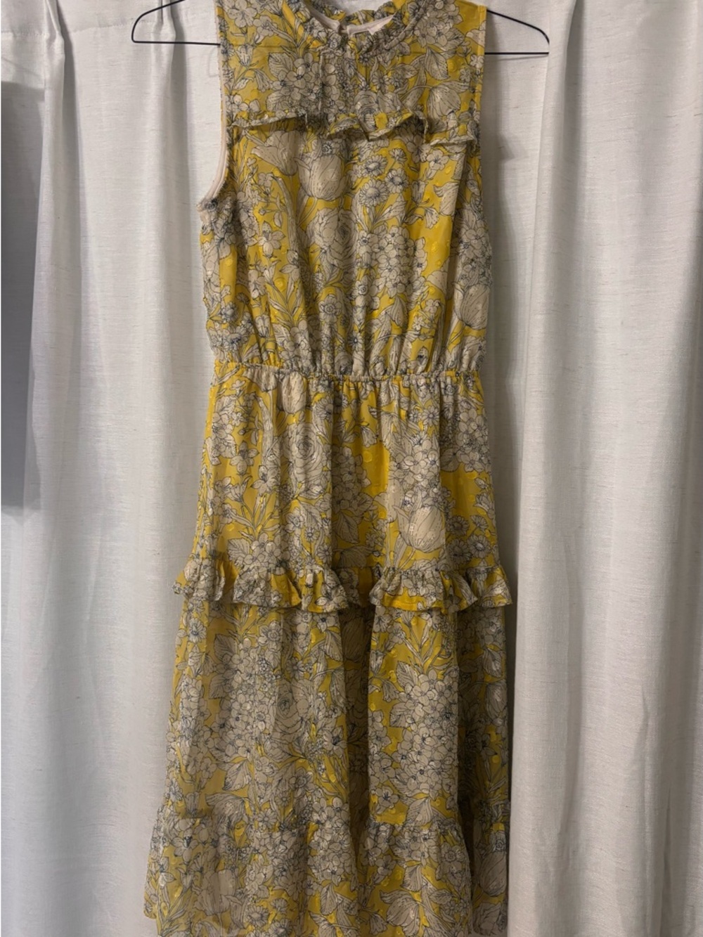 Monteau Yellow Floral Tiered Maxi Dress